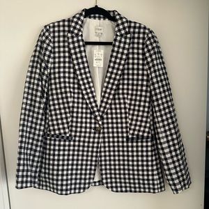NWT- jcrew navy checkered blazer, size 10